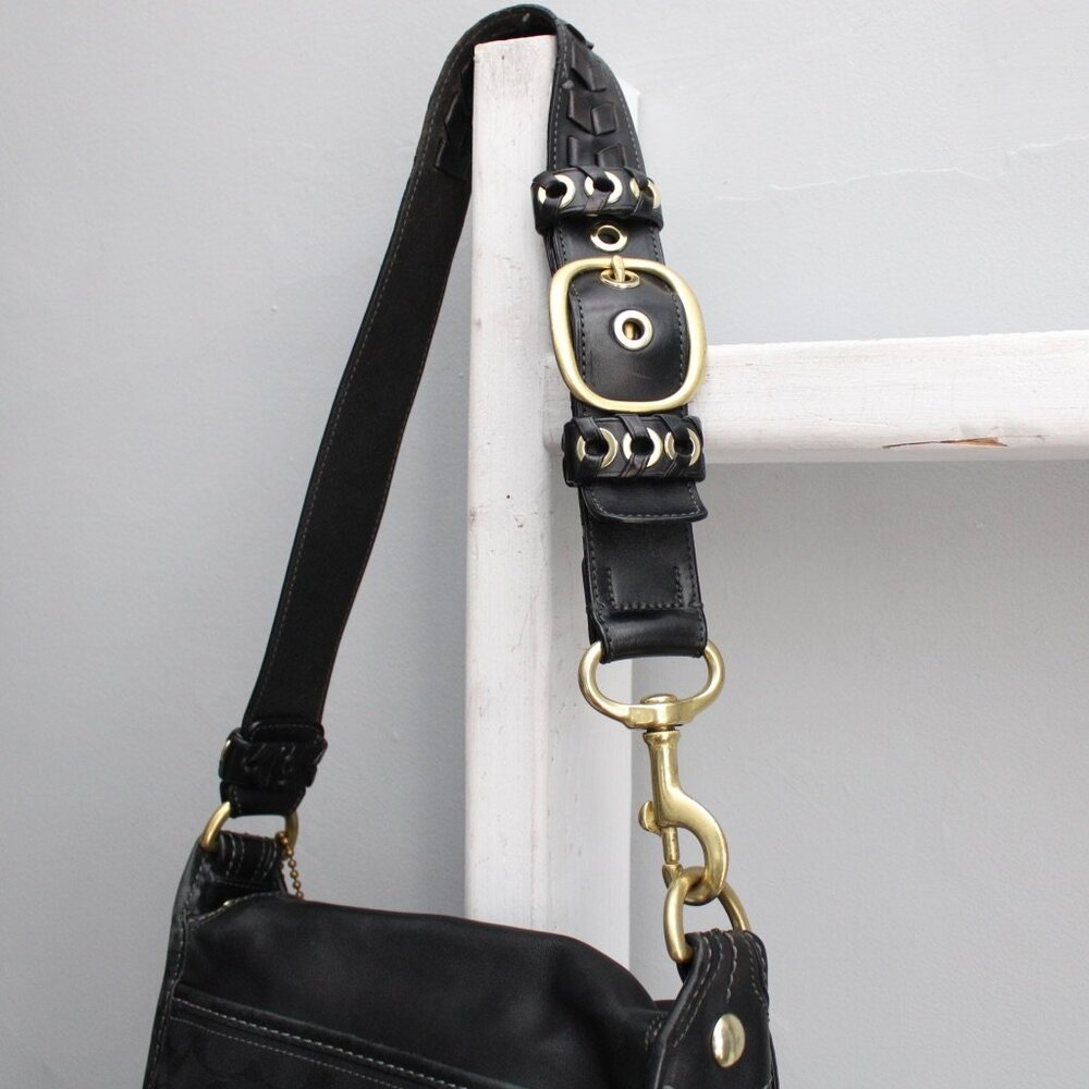 Coach Vintage Y2K Bleecker Black Legacy Signature Shoulder Bag Purse 11434 - Picture 7 of 10